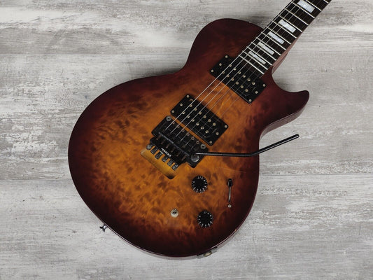 2000's Edwards (by ESP Japan) Les Paul w/Locking Tremolo (Quilt Top Amber)