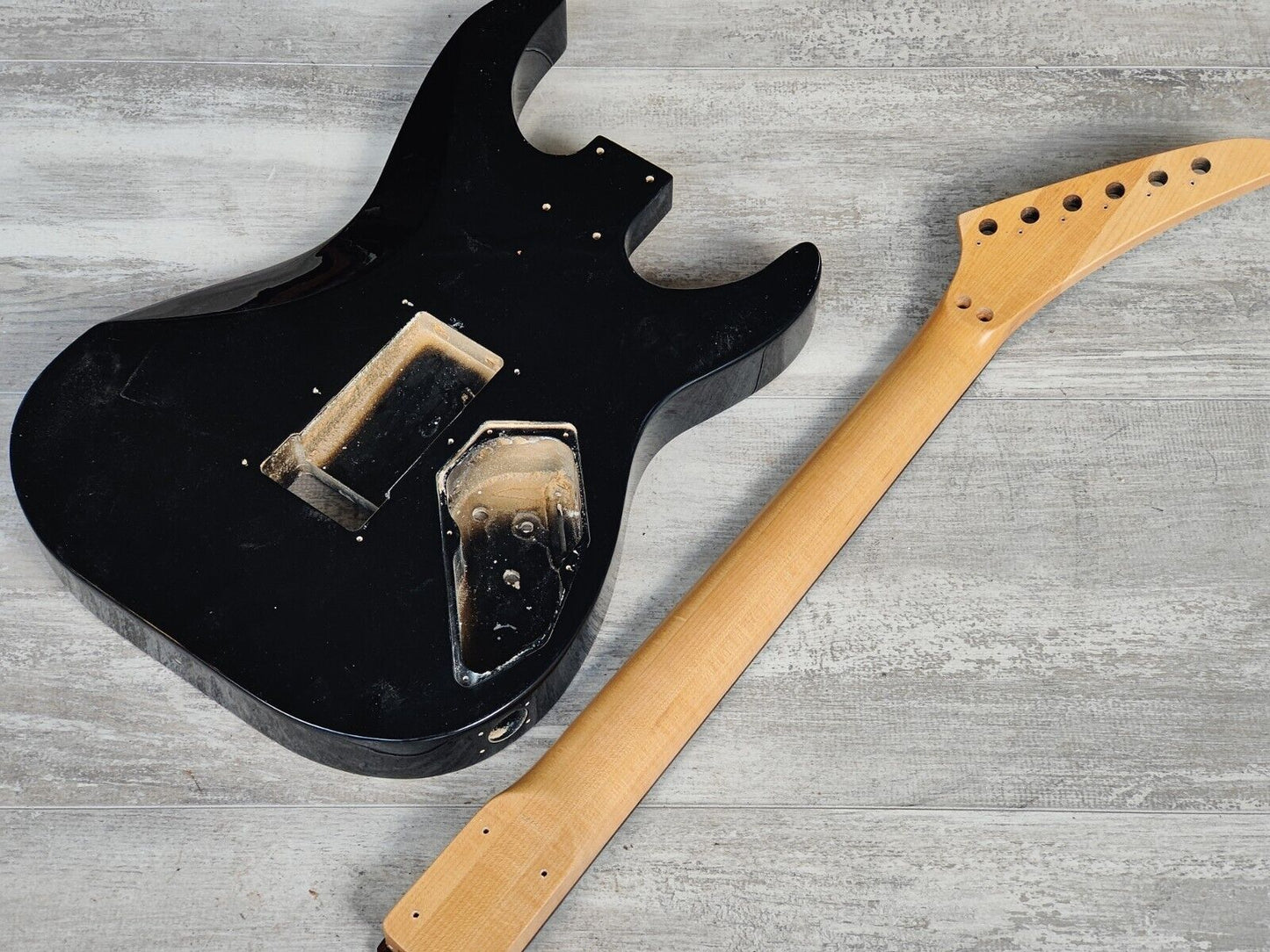 1990's Kramer Japan (by Tokai) LH Left Handed NOS Superstrat Body/Neck (Black)