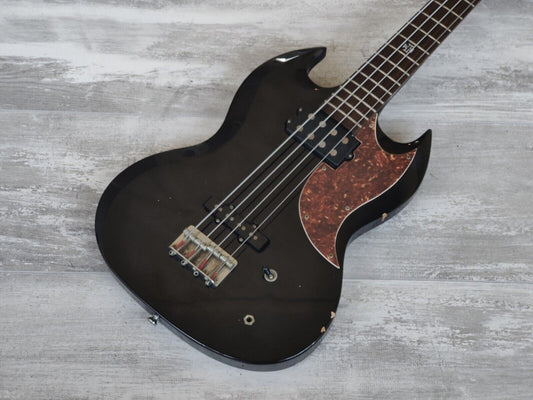 Unknown SG Style Double Cutaway Bass from Japan (Black)