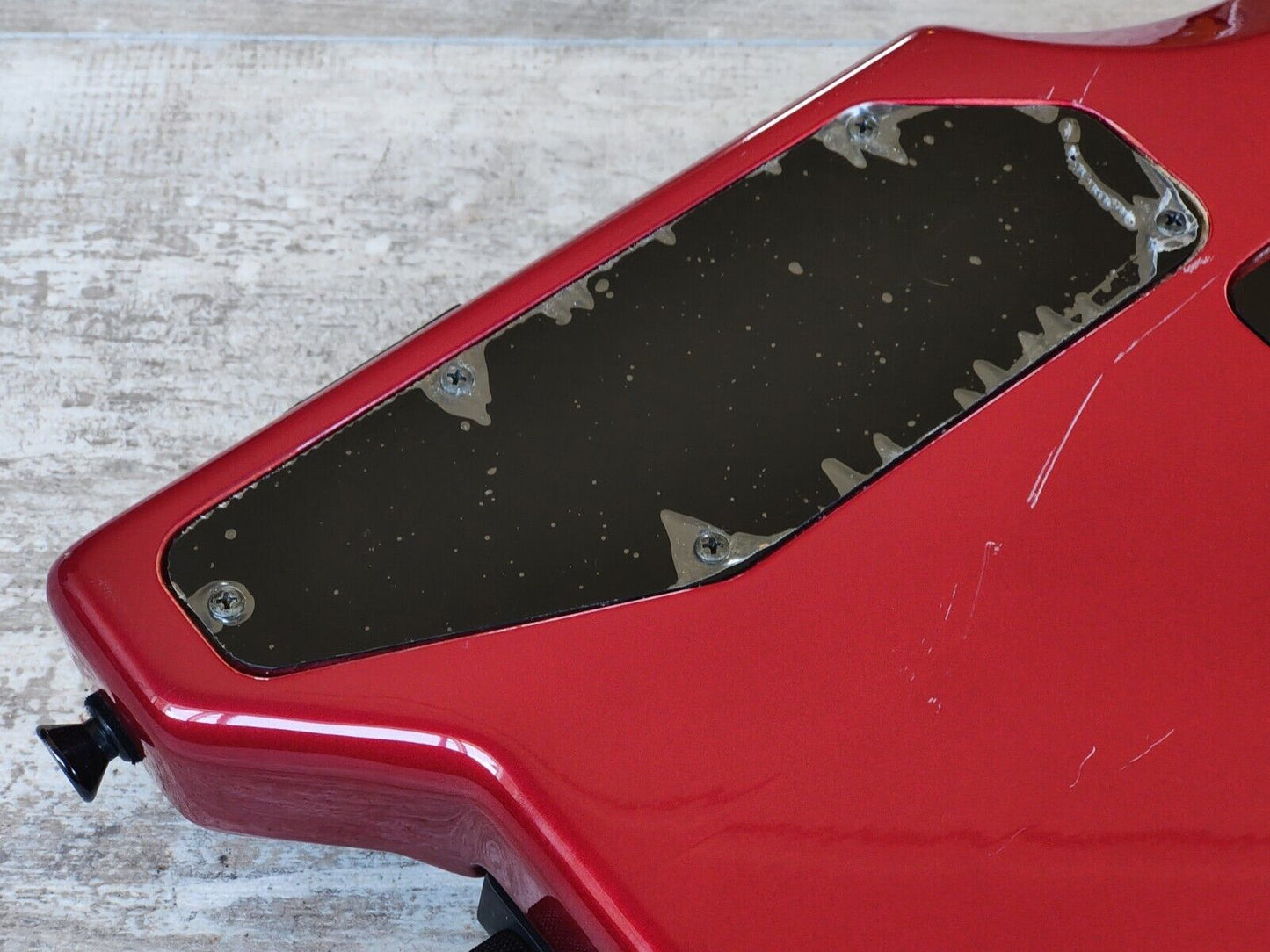 1986 Aria Pro II Japan Interceptor Headless Bass (Red)