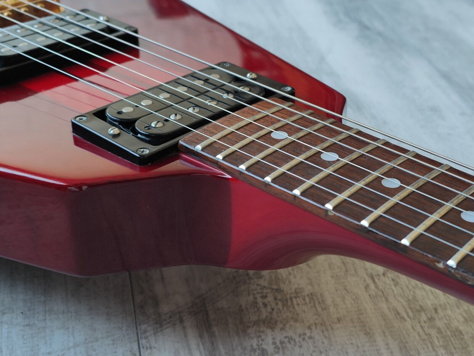 1997 Greco Japan GV-90MH Neckthrough Flying V (Cherry Red) – Cool