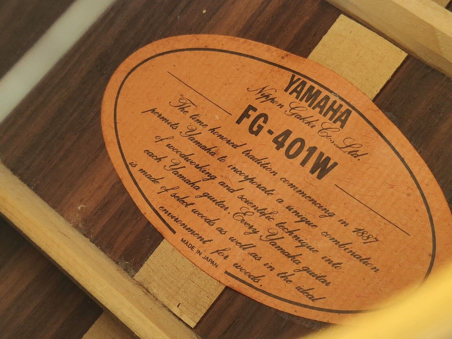 1977 Yamaha FG-401W Japanese Vintage Acoustic Dreadnought Guitar (Natural)