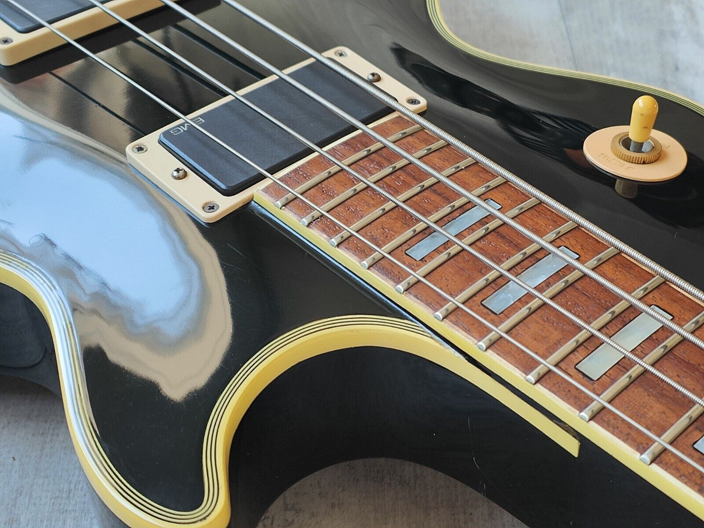 1992 Greco Japan EGB-850 Les Paul Custom Short Scale Bass w/EMG's (Ebony)