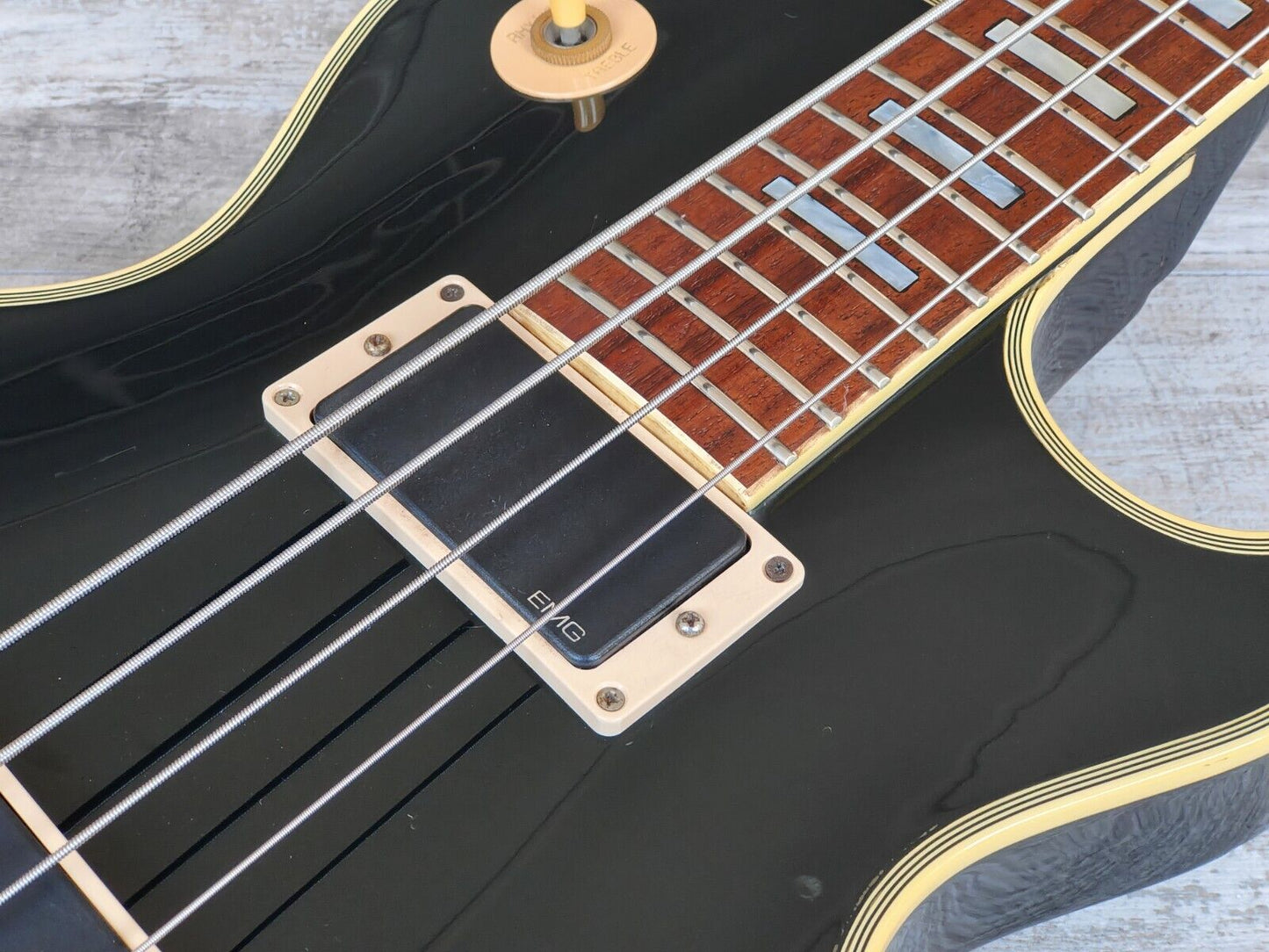 1992 Greco Japan EGB-850 Les Paul Custom Short Scale Bass w/EMG's (Ebony)