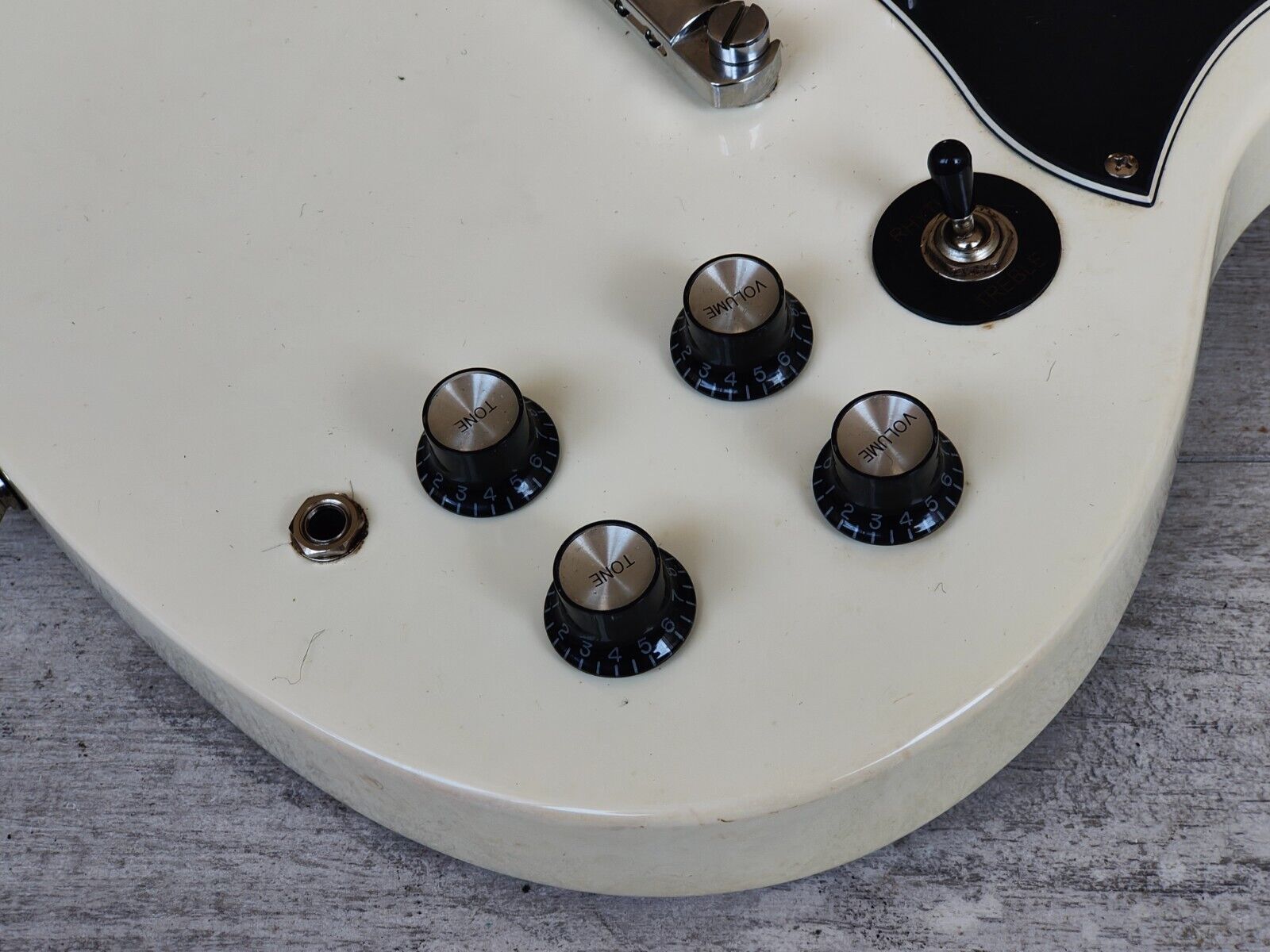 Blitz by Aria Pro II SG Double Cutaway (White) – Cool Old Guitars