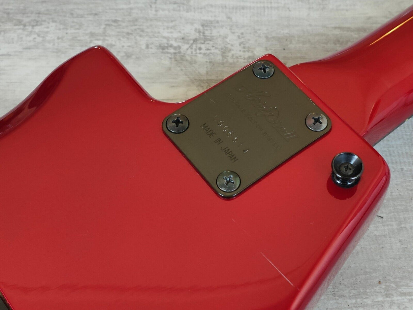 1986 Aria Pro II Japan Interceptor Headless Bass (Red)