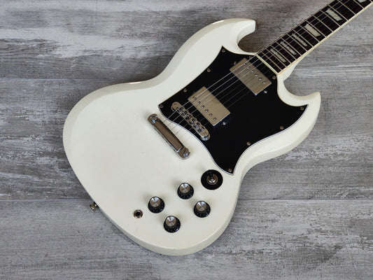 Blitz by Aria Pro II SG Double Cutaway (White)