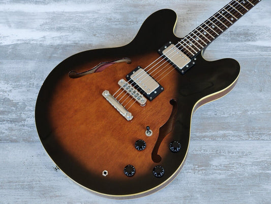 2006 Epiphone Korea DOT Semi Hollowbody Electric Guitar (Worn Brown Sunburst)