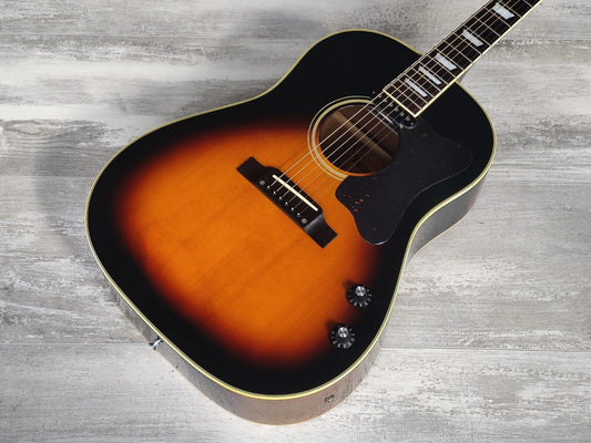 1981 Greco Japan W-404BSE Acoustic Guitar w/P90 Pickup (Brown Sunburst)