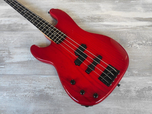 1984 ESP Japan LH Left Handed Precision PJ Bass (Transparent Red)