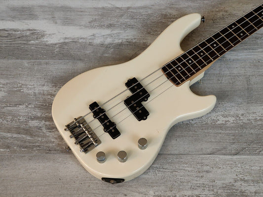 1987 Greco AMB-42 Atomic Series Medium Scale Electric Bass Guitar (White)