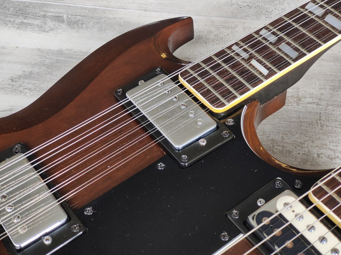 1970's Japanese EDS-1275 Style 6/12 Doubleneck SG (Walnut Brown)