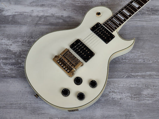 1980's Aria Pro II Japan PE-Deluxe KV Single Cutaway w/Kahler (Ivory)