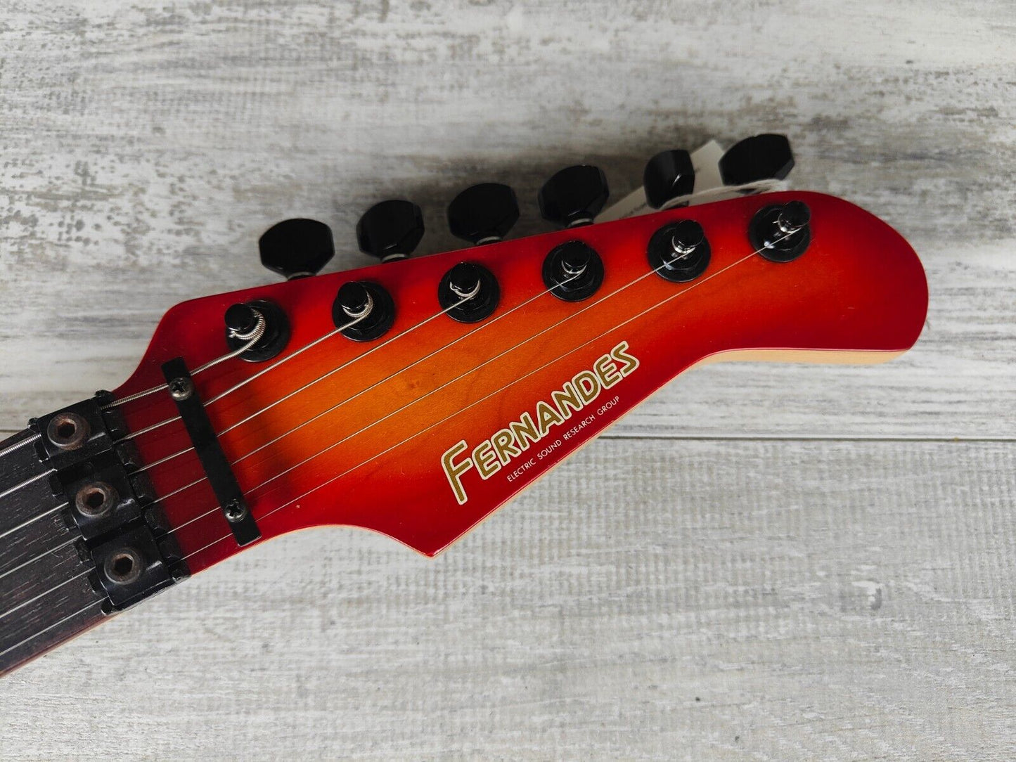1988 Fernandes Japan FR-85 Revolver Active Superstrat (Cherry Sunburst)