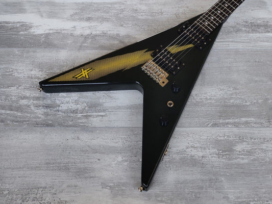 1983 Aria Pro II Japan XX Deluxe Flying V (Black/Gold)