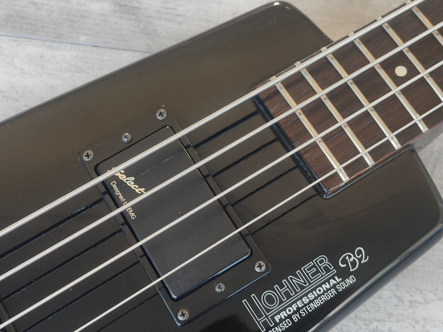 1980's Hohner B2 Headless Paddle Bass Guitar w/Steinberger System (Black)