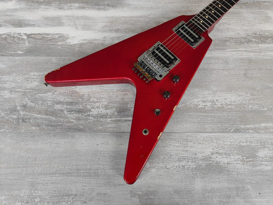 1980's Fernandes Japan BSV Series Short Scale Flying V (Candy Apple Red)