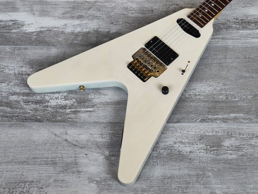 1995 Fernandes Japan FV-80K Shin Artist Model Flying V (See-Through White)