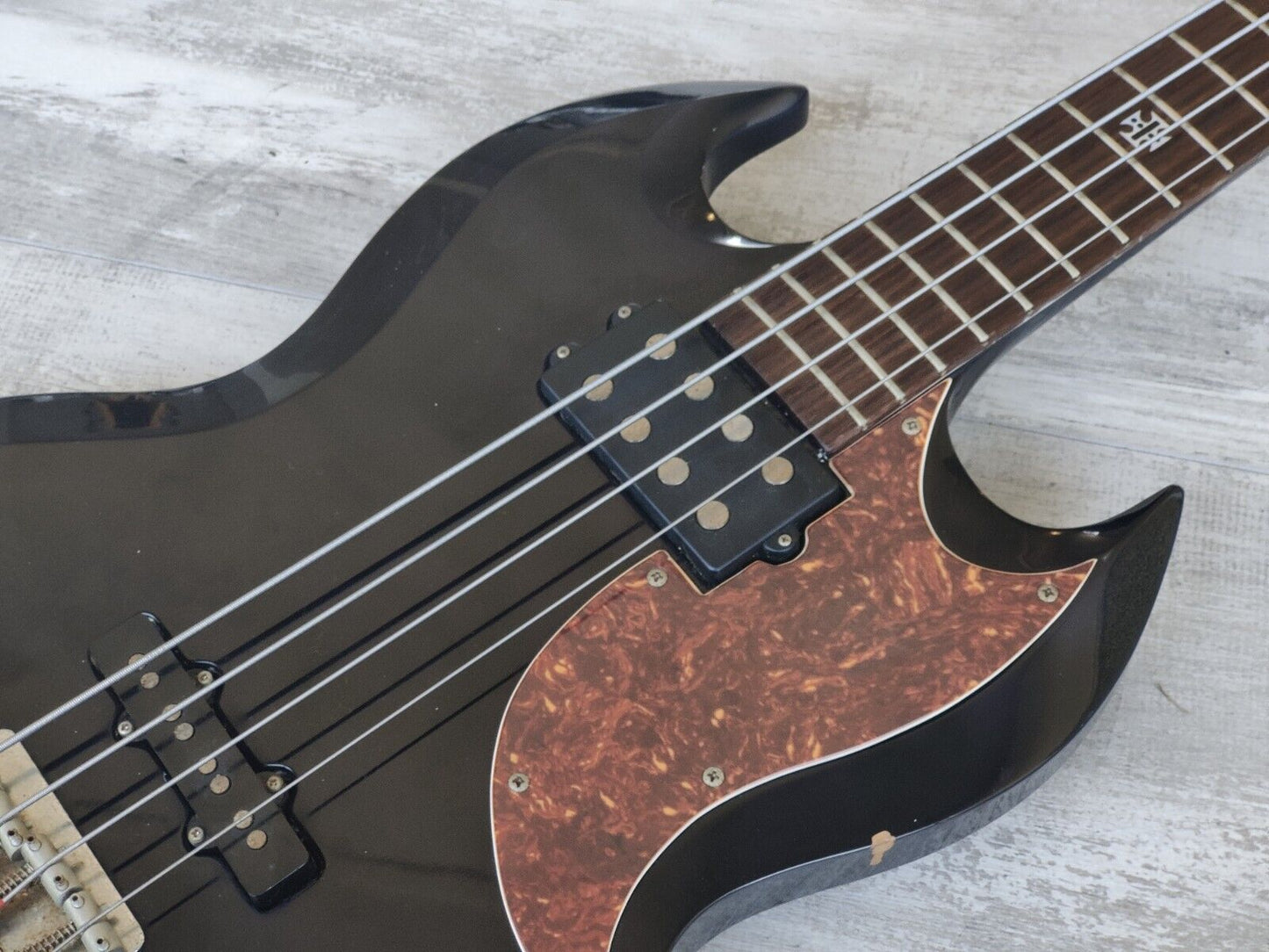 Unknown SG Style Double Cutaway Bass from Japan (Black)