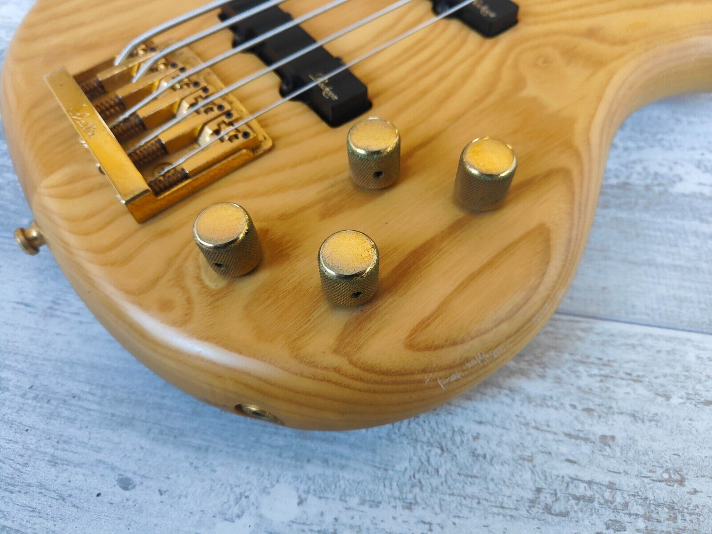 1989 Rockoon Japan (by Kawai) RB-855S Fretless 5-String Bass (Natural)