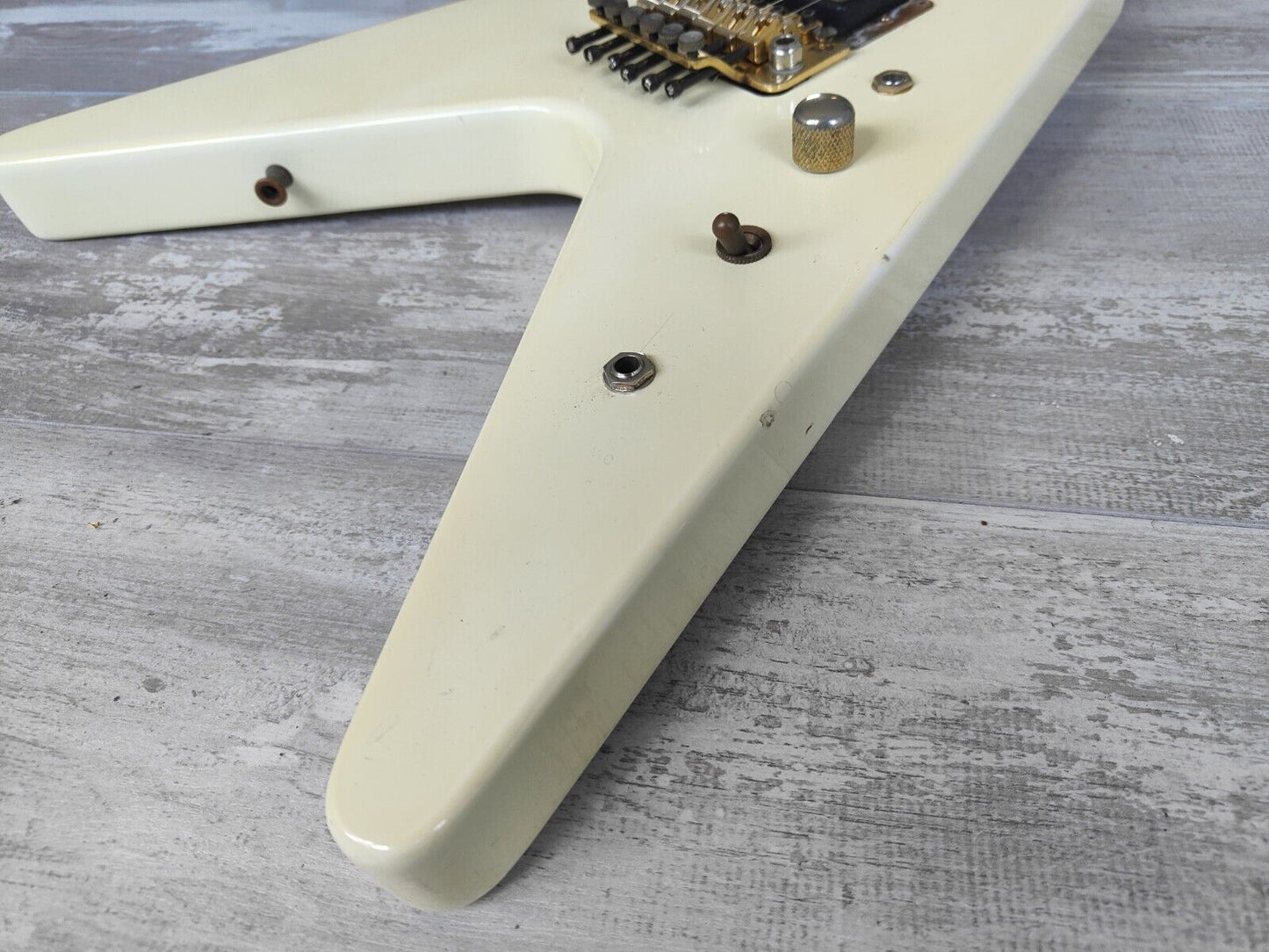 1980's Fernandes Japan BSV-80J  Short Scale Flying V (Vintage White)