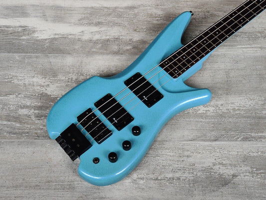 1986 Ibanez Japan Axstar AXB50 Headless Bass Guitar (Metallic Blue Sparkle)